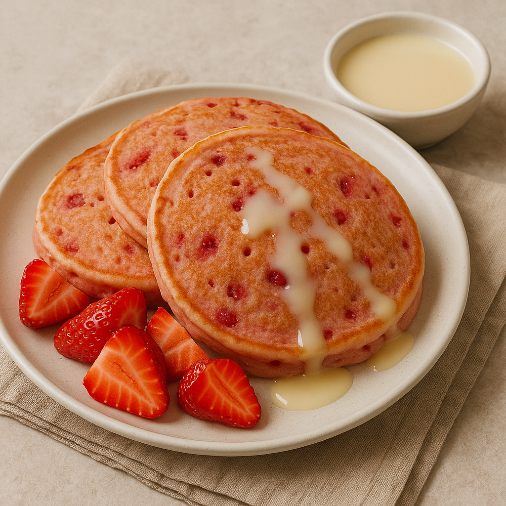 Hot Cakes con Fresa Liofilizada