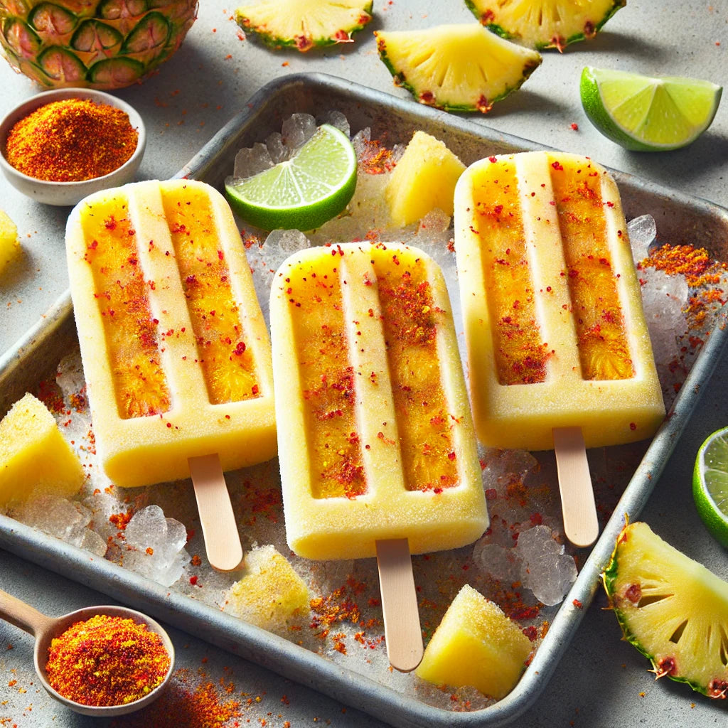 Paletas Heladas de Piña Liofilizada con Tajín