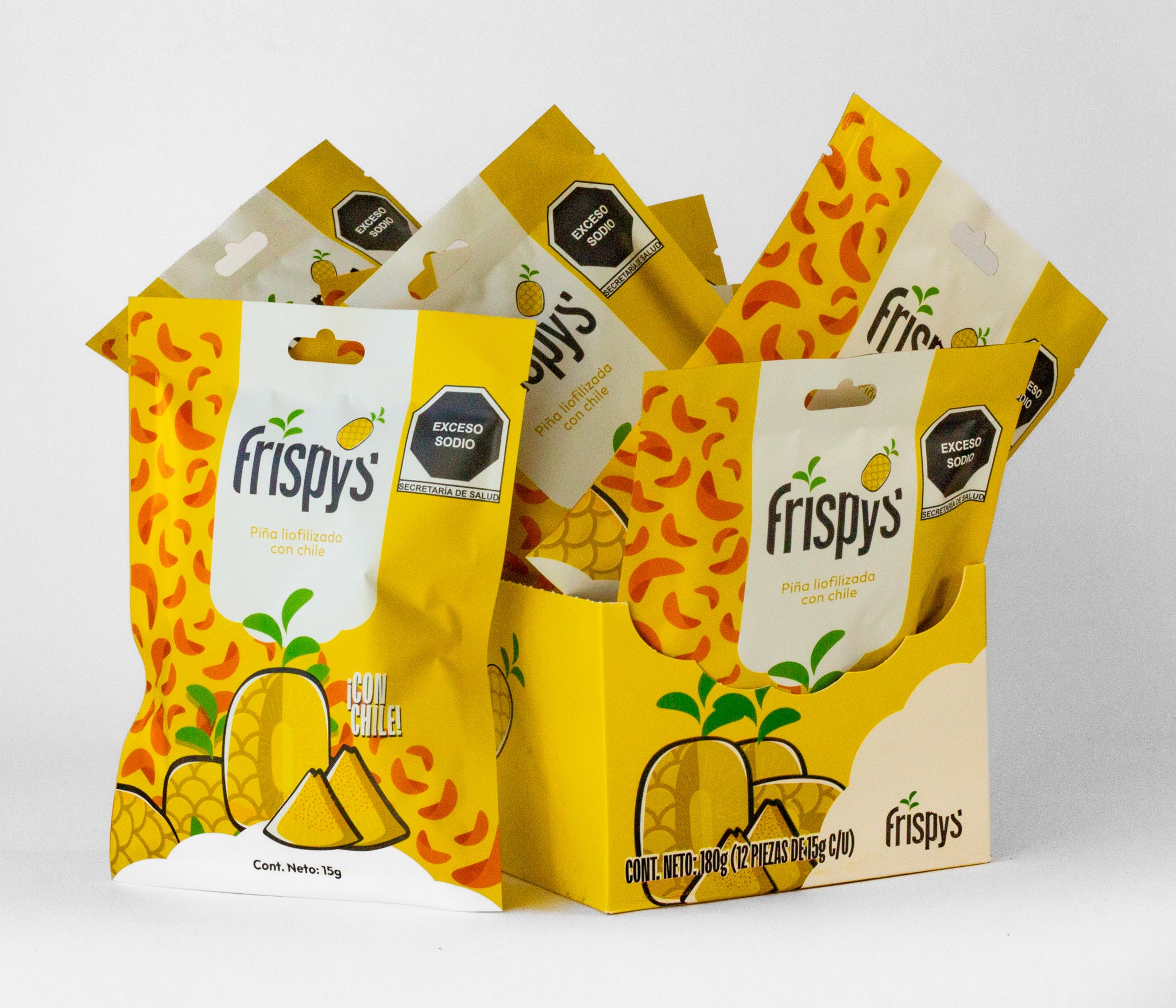 Piña liofilizada con Tajín® 12 pack – FRISPYS MX